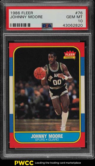 1986 Fleer Basketball Johnny Moore 76 Psa 10 Gem (pwcc)