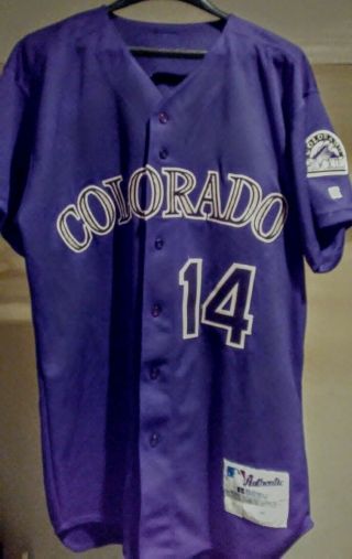 2000 Colorado Rockies Todd Walker Game Worn Jersey Size 46