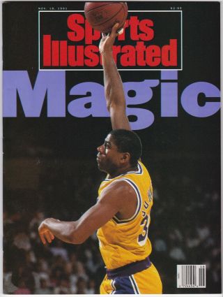Magic Johnson Sports Illustrated Si Nov.  18,  1991 Los Angeles Lakers No Label