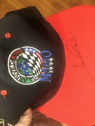 Mario Andretti Signed Hat 1994 Arrivederci