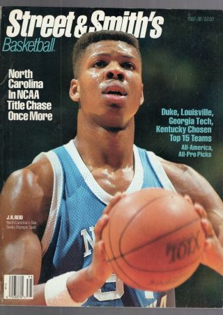 1987 - 88 Street & Smith Pro/college Basketball Yearbook - J.  R.  Reid - North Carolina