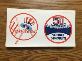 1973 York Yankees 50th Anniversary Stadium Baseball Sticker