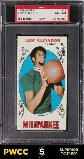 1969 Topps Basketball Lew Alcindor Rookie Rc 25 Psa 8 Nm - Mt (pwcc - S)