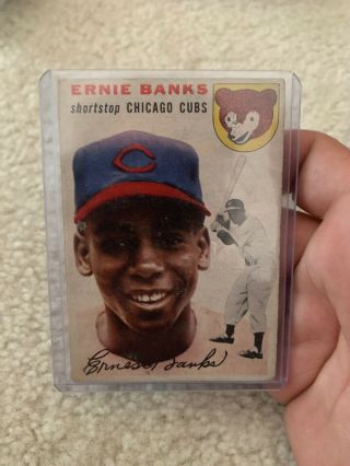 1954 Topps 94 Ernie Banks Cubs Rookie Card