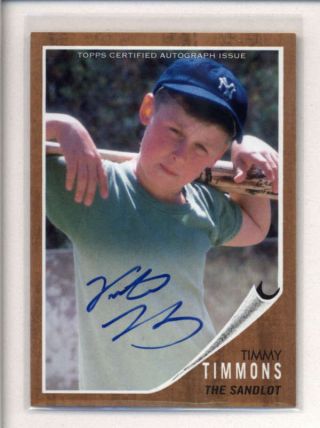 Victor Di Mattin As Timmy Timmons 2018 Topps Archives The Sandlot Auto K8751