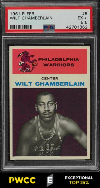1961 Fleer Basketball Wilt Chamberlain Rookie Rc 8 Psa 5.  5 Ex,  (pwcc - E)