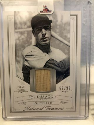 Joe Dimaggio 2015 National Treasure Game Bat Relic /99 Yankees Hall Of Fame