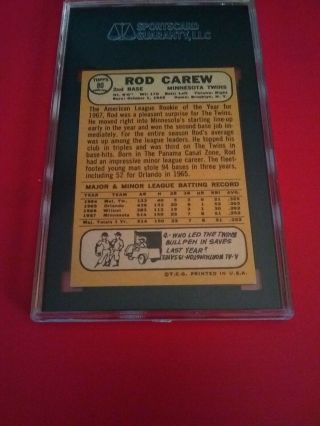 1968 Topps 80 Rod Carew Minnesota Twins All - Star Rookie PSA 4.  5 VG/EX, 3