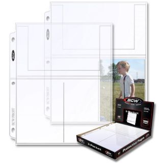 1 Case (1000) Bcw 3 - Pocket 4x6 Photo / Postcard Pages Size 4 1/8 X 6 1/8