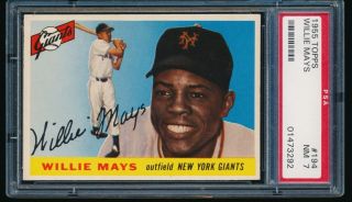 1955 Topps Willie Mays 194 Psa 7,  Very Well Centered