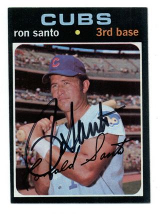 Ron Santo (d.  2010) Cubs Hof Signed Autographed Auto 1971 Topps Card - Jsa