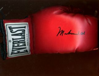 Muhammad Ali Autographed Full Size Everlast Boxing Glove Black Sharpie Jsa Loa