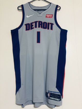 Detroit Pistons Reggie Jackson Nike Game Worn Jersey Meigray Loa 4/1/18