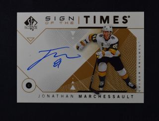 2018 - 19 Ud Sp Authentic Sign Of The Times Sott - Jm Jonathan Marchessault