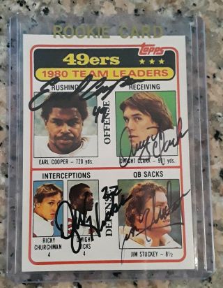 Autograph Dwight Clark/ Earl Cooper/ Dwight Hicks/jim Stuckey 1981 Topps /49ers