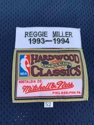 REGGIE MILLER SIGNED INDIANA PACERS JERSEY MITCHELL & NESS 1993 - 14 AUTO PSA/DNA 4