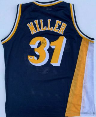 REGGIE MILLER SIGNED INDIANA PACERS JERSEY MITCHELL & NESS 1993 - 14 AUTO PSA/DNA 5