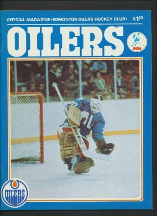 1977 - 78 Vintage Edmonton Oilers Wha Hockey Program Oct 14/77 Quebec Nordiques