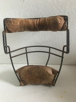 Antique Baseball Catcher ' s Mask and Spalding Glove - Early No Snaps - Stitched 4