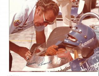 Autographed Gordon Johncock Indycar Auto Racing Photograph