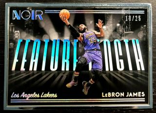 18/25 Lebron James 2018 - 19 Panini Noir 261 Feature Length Lakers Framed Rare
