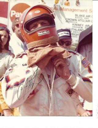 Autographed A J Foyt Iroc Indycar,  Nascar Auto Racing Photograph