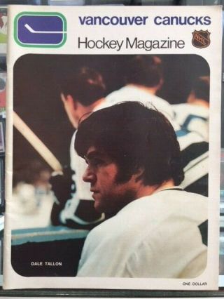 1970 Vancouver Canucks 1st Year Game Program Signed By 15 Canucks