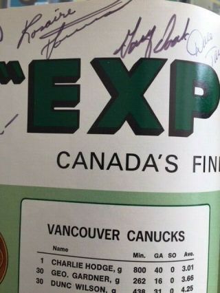 1970 Vancouver Canucks 1st Year Game Program signed by 15 Canucks 2