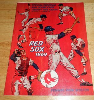 1969 Boston Red Sox Program And Score Card