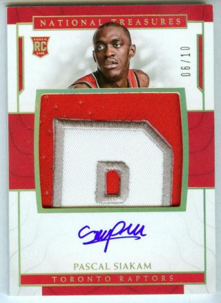 Pascal Siakam 2016 - 17 National Treasures Rookie 3cl Patch Auto Rc Rpa Gold 06/10