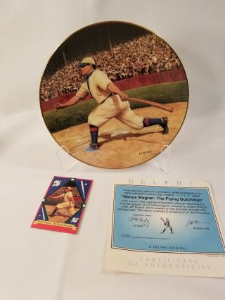 Honus Wagner The Flying Dutchman Collectible Plate & Card Bradex Delphi 1993