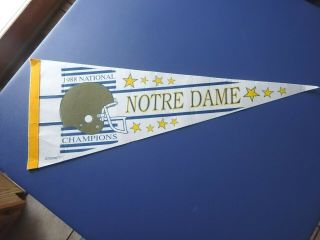 1988 Notre Dame National Football Champions Pennant