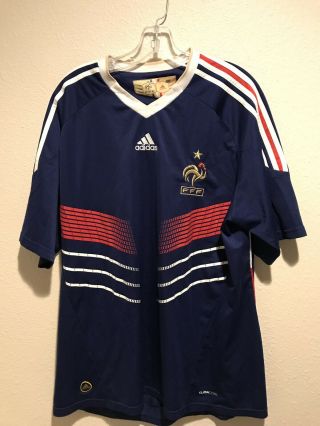 Adidas Fff Blue Climacool Soccer Football Jersey Shirt Sz L Mens French Team