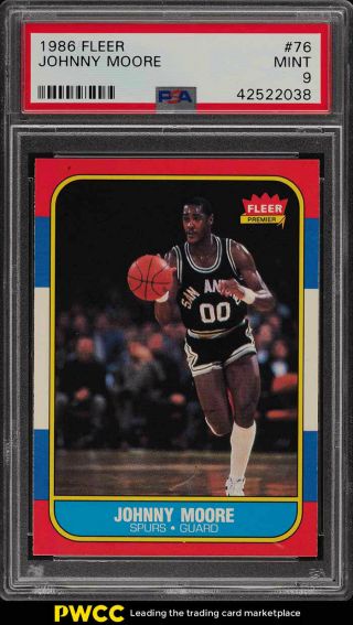 1986 Fleer Basketball Johnny Moore 76 Psa 9 (pwcc)