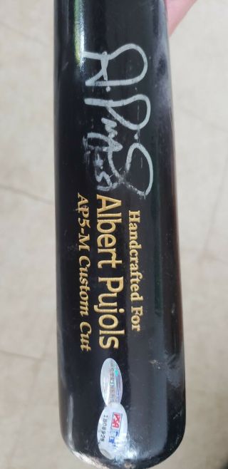 2009 Albert Pujols Game Signed Bat PSA/Steiner MVP Season 2