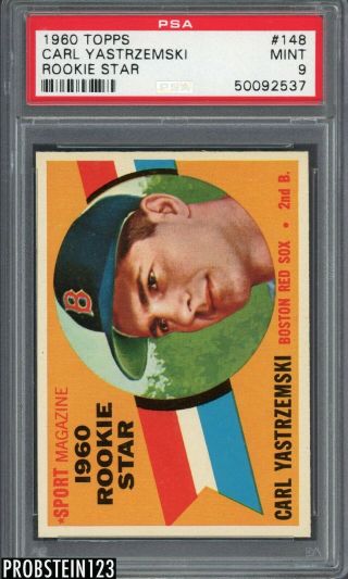 1960 Topps 148 Carl Yastrzemski Red Sox Rc Rookie Hof Psa 9 " High End "