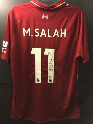 Mohamed Salah 11 Signed Auto Authentic Balance Liverpool Jersey Beckett