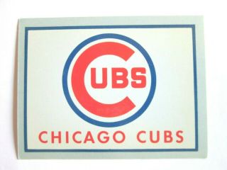 1960 Fleer Baseball Team Decals - Chicago Cubs (ex - Mt)