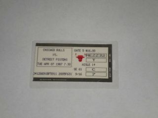 Chicago Bulls Vs Detroit Pistons Nba Ticket Stub - 1987 - Michael Jordan Scores 39
