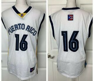Puerto Rico Mens Olympic Basketball Jersey Shirt Sz 40 Medium Net Gear Stitched