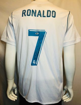 Cristiano Ronaldo Signed 2017 - 18 Real Madrid Soccer Adidas Jersey - Bas Beckett