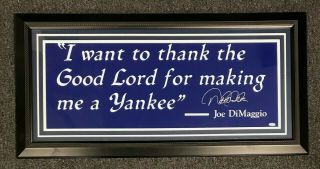 Derek Jeter Signed 11x30 Dimaggio Print Framed 18x36 Steiner Ny Yankees
