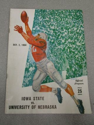 1954 Nebraska Cornhuskers V Iowa State Cyclones Football Program