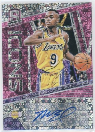 Nick Van Exel 2018 - 19 Spectra Neon Pink Icons Auto 25/25 Lakers Autograph Cfd