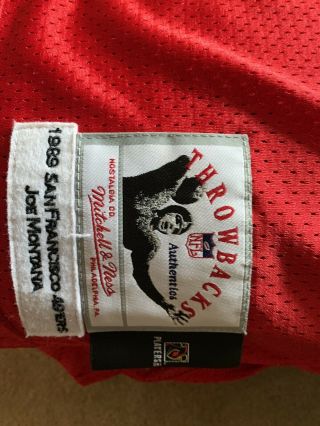 Authentic Joe Montana San Francisco 49ers Mitchell&ness Nfl Jersey Men’s 52 Xxl