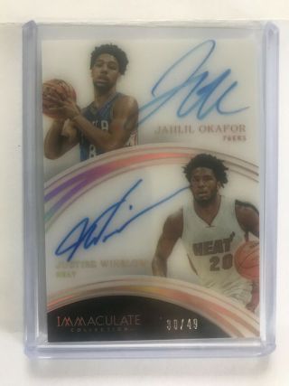 2015 - 16 Panini Immaculate Jahlil Okafor Justice Winslow Rc Dual Auto 30/49 Ssp