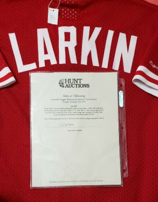 Cincinnati Reds Barry Larkin Game Worn Jersey - HUNT LOA / LARKIN LOP 3