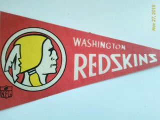 Vintage Rare 1960 ' s NFL Washington Redskins Football Mini Pennant 2 Two Bar 2