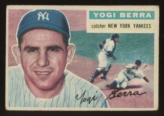 1956 Topps 110 Yogi Berra York Yankees Hof Gray Back
