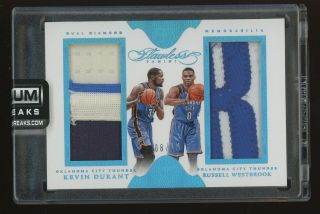 2015 - 16 Panini Flawless Dual Diamond Kevin Durant Russell Westbrook Patch 8/10